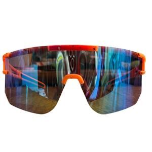 Olidon Polarized Pit Sports Vipier Sunglasses for Men and Women UV 400 Orange